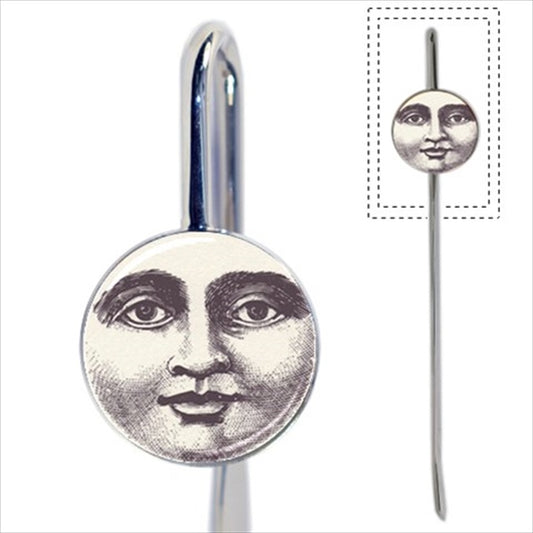 Moon Face Steampunk Art Metal Bookmark Art Bookmark Metal Bookmark Moon Steampunk Bookmark