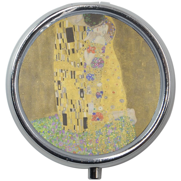 The Kiss Klimt Art Pill Box Medication Travel Case