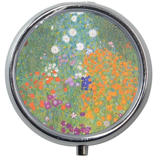 Flower Garden Gustav Klimt Art Pill Box Medication Travel Case Art Nouveau Case Flowers Gustav Klimt Medication Case Pill Box Travel Pillboxes