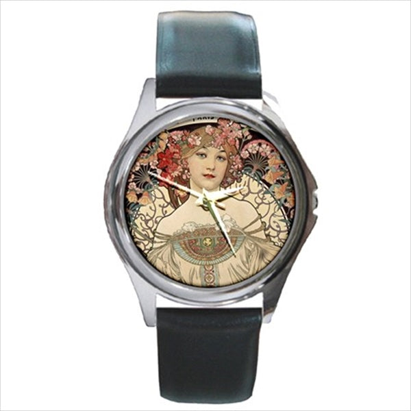 Art Nouveau Watch Reverie Alphonse Mucha Wristwatch