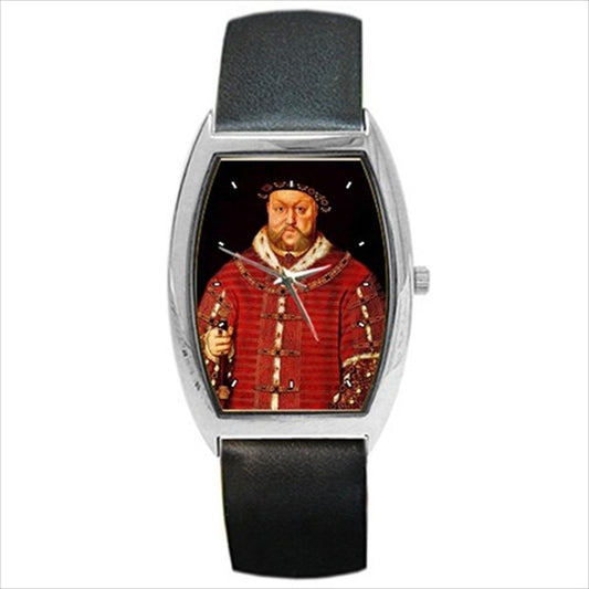 King Henry VIII The Eighth Royalty Holbein Art Unisex Watch Art Barrel Shape Henry The Eighth Henry VIII Royalty Watch Unisex Watch Wristwatch Barrel Shape Watch