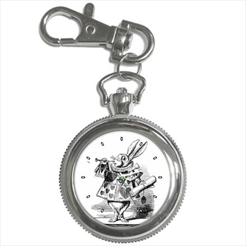 White Rabbit Herald Alice In Wonderland Tenniel Art Key Chain Watch Alice In Wonderland Art John Tenniel Key Chain Watch Queen Of Hearts Watch White Rabbit Key Chain Watch