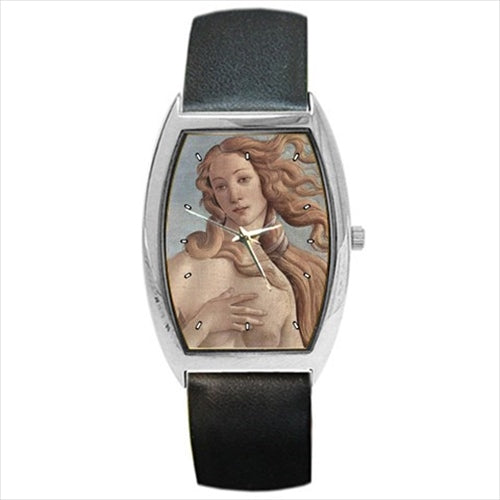 Birth Of Venus Botticelli Detail Art Barrel Style Wristwatch Unisex Watch Art Barrel Shape Famous Fine Art Unisex Watch Wristwatch Barrel Shape Watch