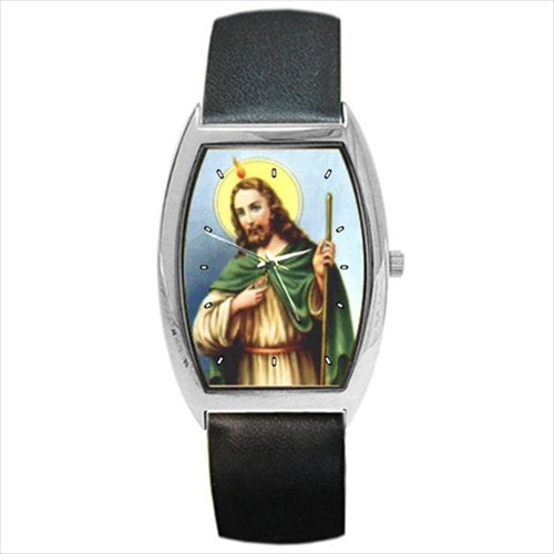 St Jude Patron Saint of Miracles Lost Causes Barrel Style Wrist Watch Barrel Shape Patron Saint Religious Saint Unisex Watch Wristwatch Barrel Shape Watch