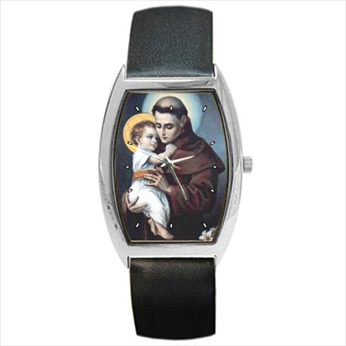 St Anthony Patron Saint of Lost Items Barrel Style Wrist Watch Barrel Shape Patron Saint Religious Saint Unisex Watch Wristwatch Barrel Shape Watch