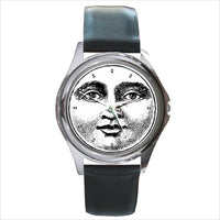 Vintage Moon Face Art Round Wristwatch Unisex Watch