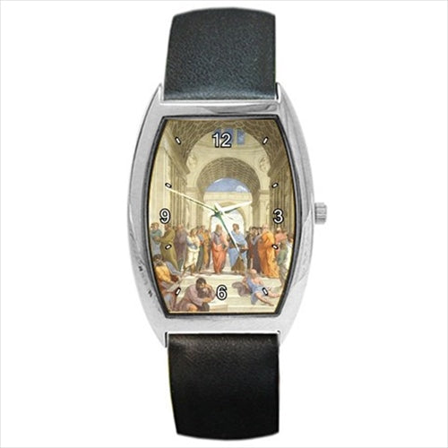 The School Of Athens Raphael Art Barrel Style Wristwatch Unisex Watch Barrel Shape Watch