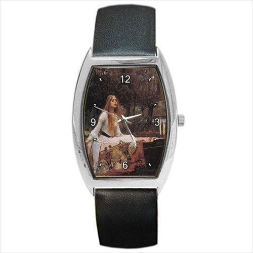 The Lady Of Shalott Waterhouse Art Barrel Style Wristwatch Unisex Watch Art Barrel Shape Famous Fine Art Unisex Watch Wristwatch Barrel Shape Watch