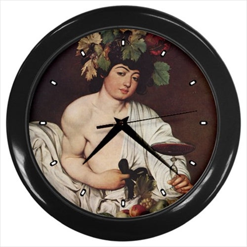 Bacchus God Of Wine Caravaggio Art Wall Clock Bacchus Caravaggio Clock Wall Clock Wine Wall Clock