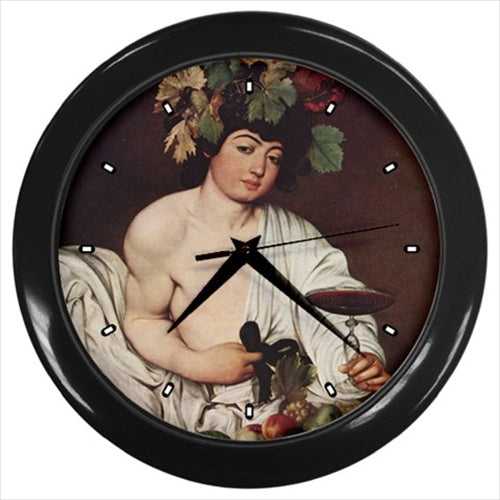 Bacchus God Of Wine Caravaggio Art Wall Clock