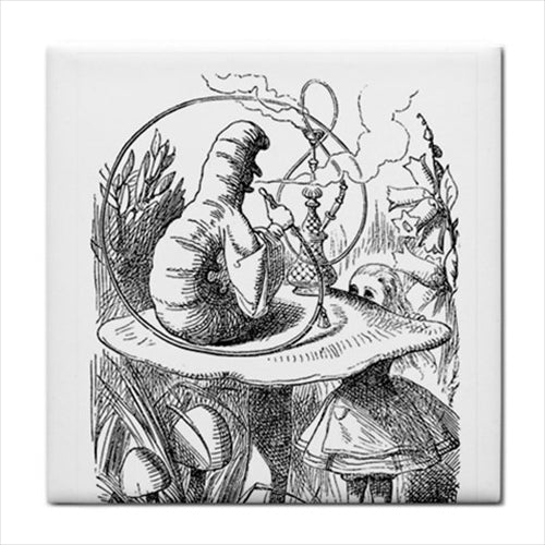 Alice In Wonderland Caterpillar Hookah Art Ceramic Tile Ceramic Tile