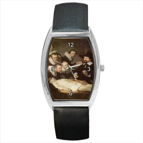 Anatomy Lesson Rembrandt Art Barrel Style Wristwatch Unisex Watch Art Barrel Shape Unisex Watch Wristwatch Barrel Shape Watch