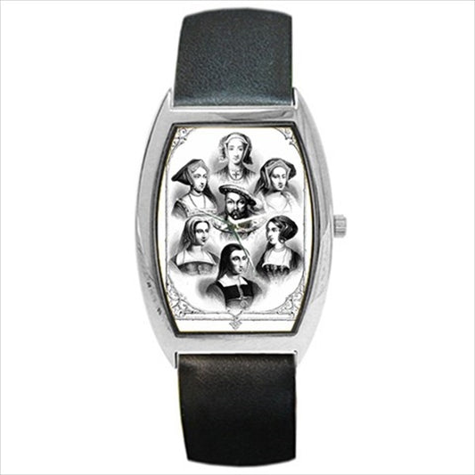 Wives Of Henry The Eighth VIII Royalty Art Unisex Watch Art Barrel Shape Henry The Eighth Henry VIII Royalty Watch Unisex Watch Wristwatch Barrel Shape Watch