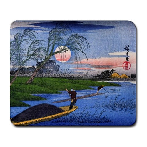 Men Poling Boats Hiroshige Japanese Art Computer Mat Mouse Pad Computer Mat Mouse Mouse Pad mousepad Office Accessory Mouse Pad