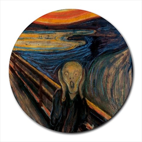 The Scream Edvard Munch Art Round Computer Mouse Pad Art Mouse Pad Mat Mouse Mouse Pad Round Round Mouse Pad