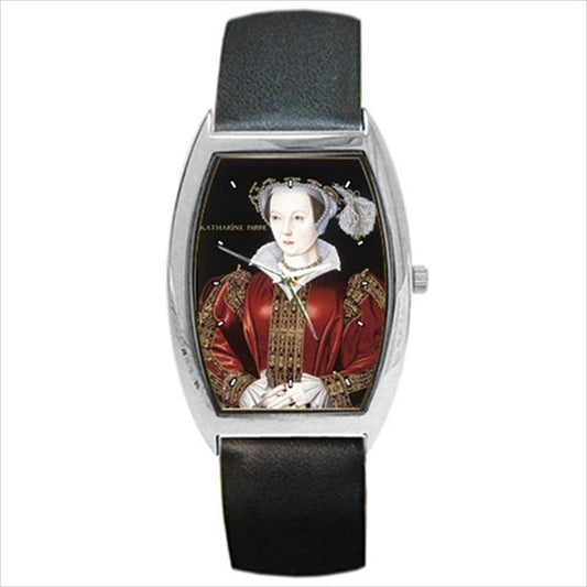 Queen Catherine Parr Henry VIII Wife Royalty Art Unisex Watch Art Barrel Shape Catherine Parr Royalty Watch Unisex Watch Wristwatch Barrel Shape Watch