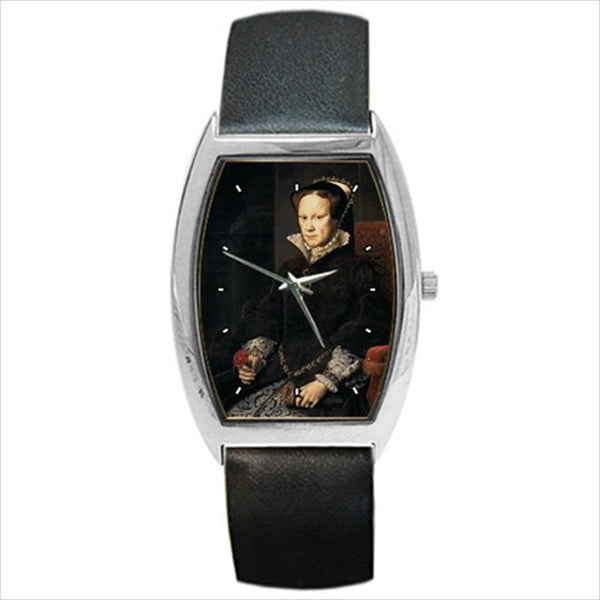 Mary Tudor Portrait Art Royalty Art Unisex Watch Art Barrel Shape Mary Tudor Royalty Watch Unisex Watch Wristwatch Barrel Shape Watch