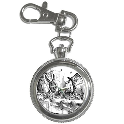 March Hare Mad Hatter Alice In Wonderland Tenniel Art Key Chain Watch Alice In Wonderland Art John Tenniel Key Chain Watch Mad Hatter March Hare Watch Key Chain Watch