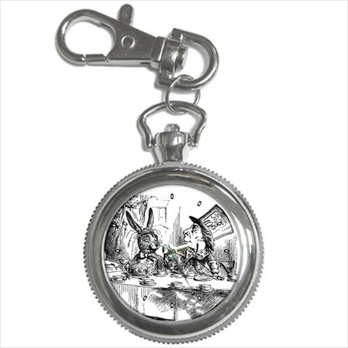 March Hare Mad Hatter Alice In Wonderland Tenniel Art Key Chain Watch