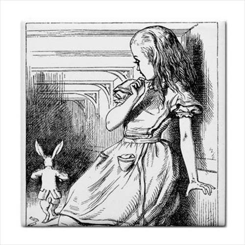 Alice In Wonderland Down The Rabbit Hole Art Ceramic Tile Alice In Wonderland Alice In Wonderland Tile Backsplash Ceramic Ceramic Tile Home Decor Tile Ceramic Tile