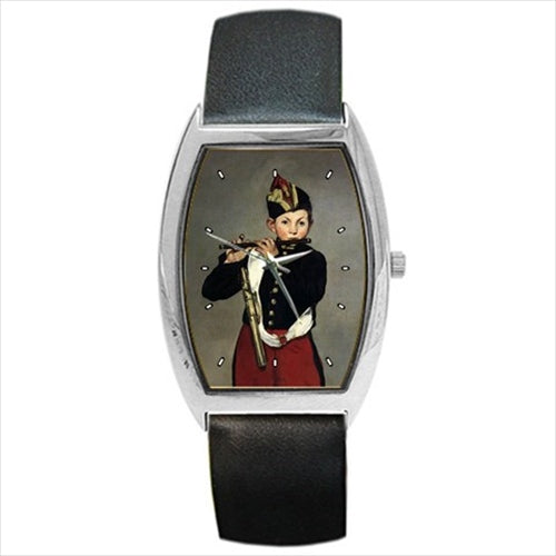 The Fifer Edouard Manet Art Barrel Style Wristwatch Unisex Watch Art Barrel Shape Famous Fine Art Unisex Watch Wristwatch Barrel Shape Watch