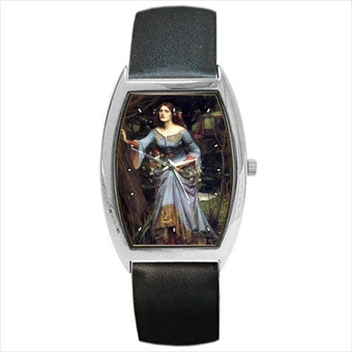 Ophelia John William Waterhouse Art Barrel Style Wristwatch Unisex Watch Barrel Shape Watch