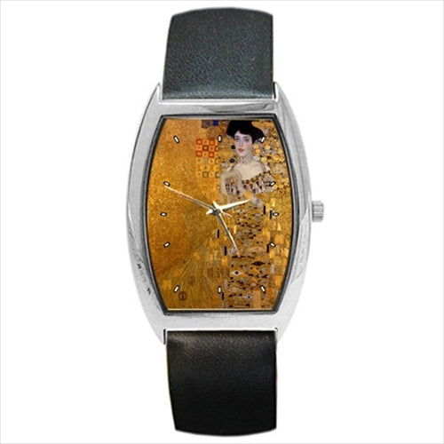 Adele Bloch Bauer Gustav Klimt Art Barrel Style Wristwatch Unisex Watch Art Barrel Shape Gustav Klimt Unisex Watch Wristwatch Barrel Shape Watch