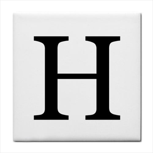 Ceramic Tile Letter H Alphabet Georgia Font Alphabet Alphabet Tile Backsplash Ceramic Tile Home Decor Tile Alphabet Tile