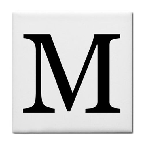 Ceramic Tile Letter M Alphabet Georgia Font Alphabet Alphabet Tile Backsplash Ceramic Tile Home Decor Tile Alphabet Tile