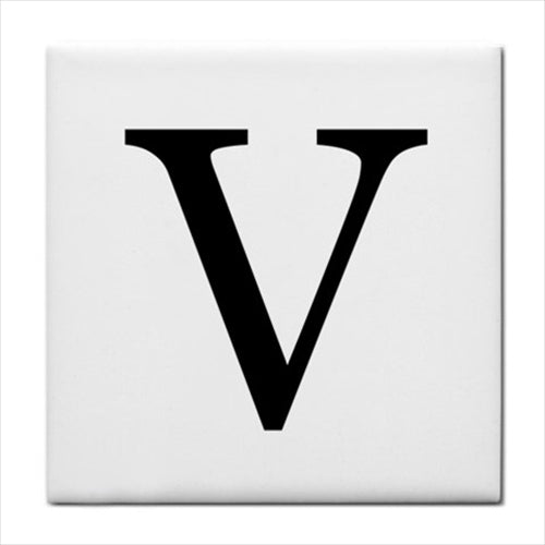 Ceramic Tile Letter V Alphabet Georgia Font Alphabet Alphabet Tile Backsplash Ceramic Tile Home Decor Tile Alphabet Tile