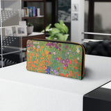 Flower Garden Gustav Klimt Art Faux Leather Zipper Wallet