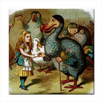 Alice In Wonderland Meets The Dodo Color Art Ceramic Tile
