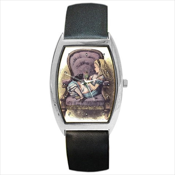 Alice In Wonderland And Her Kitten Wristwatch Unisex Watch