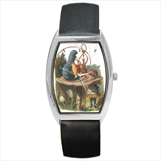 Alice In Wonderland Caterpillar Wristwatch Unisex Watch Alice In Wonderland Art Barrel Shape Unisex Watch Wristwatch Barrel Shape Watch