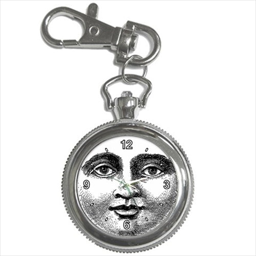 Moon Face Vintage Illustration Art Key Chain Watch Art Illustration Key Chain Watch Moon Vintage Watch Key Chain Watch