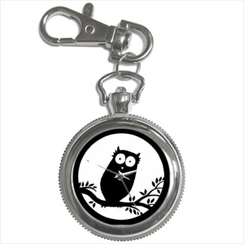 Owl On Tree Branch Illustration Art Key Chain Watch Art Illustration Key Chain Watch Owl Watch Key Chain Watch