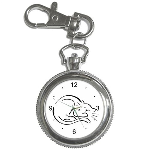 Cat Kitty Sleeping Illustration Art Key Chain Watch Art Cat Illustration Key Chain Watch Kitty Watch Key Chain Watch