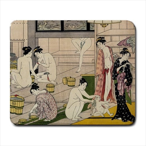 Onsen Japanese Spa Scene Art Computer Mat Mouse Pad Mouse Pad