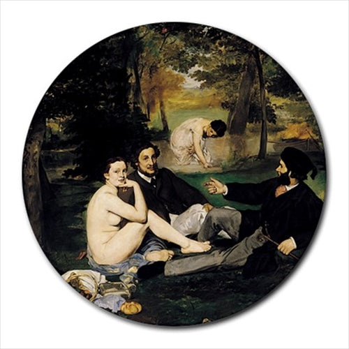 Luncheon On The Grass Manet Art Round Computer Mouse Pad Art Mouse Pad Mat Mouse Mouse Pad Round Round Mouse Pad