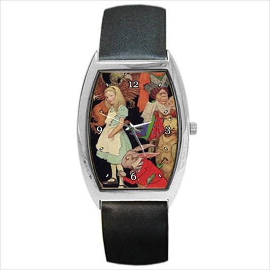 Alice In Wonderland Characters Jessie Willcox Smith Art Unisex Watch Alice In Wonderland Art Barrel Shape Unisex Watch Wristwatch Barrel Shape Watch