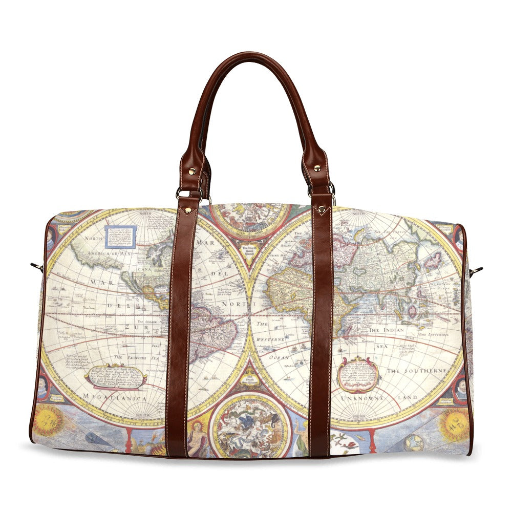 World Map Waterproof Travel Overnight Bag Tote Bag