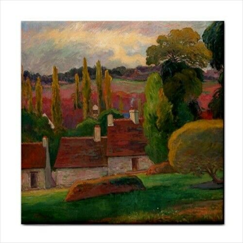 A Farm In Brittany Paul Gauguin Tile Coaster Art Decorative Ceramic Tile Ceramic Tile