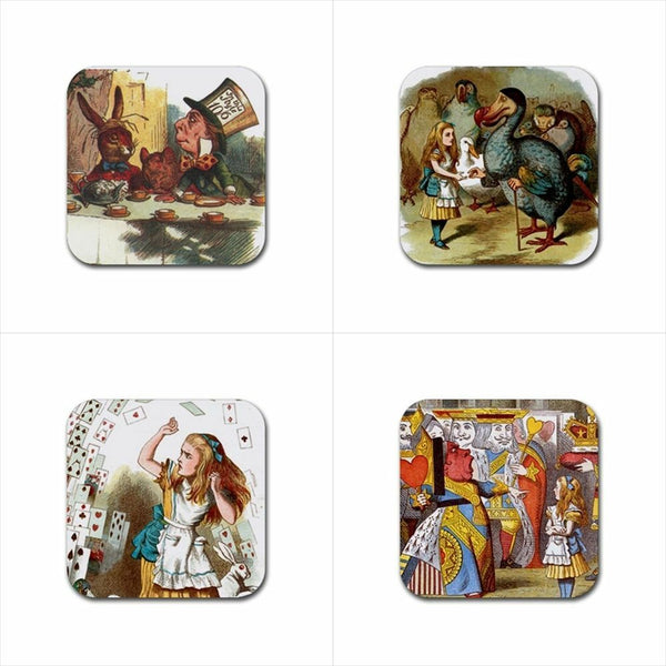 Alice In Wonderland Art Drink Coasters Rubber Beverage Anti Slip Variety Set G
