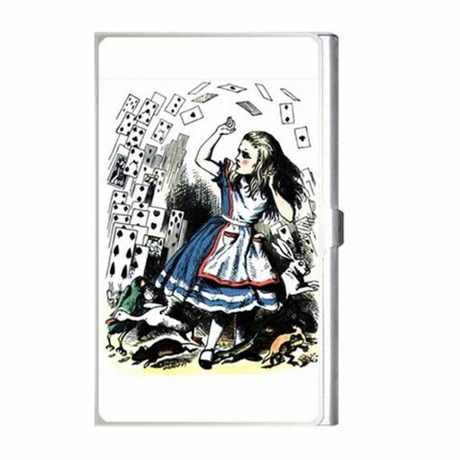 Alice In Wonderland Falling Cards Tinted Business Credit Bank Card Case Holder Business Card Holder