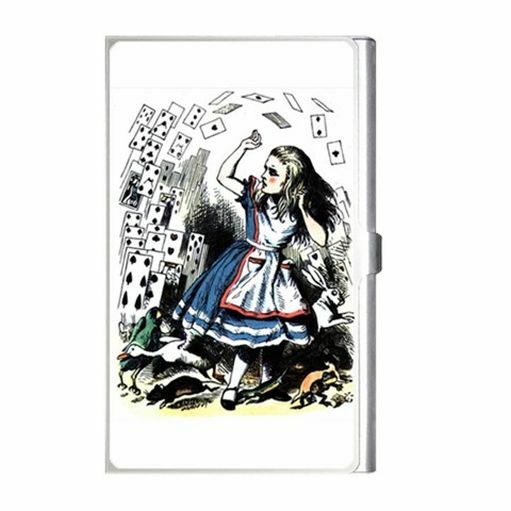 Alice In Wonderland Falling Cards Tinted Business Credit Bank Card Case Holder