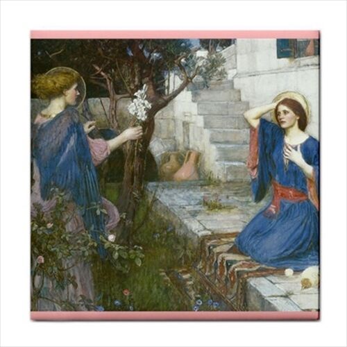 Annunciation Mary Angel John William Waterhouse Art Ceramic Tile art Art Ceramic Tile Backsplash Ceramic Ceramic Tile Home Decor John William Waterhouse Tile Ceramic Tile