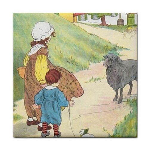 Baa Baa Black Sheep Rhyme Vintage Art Ceramic Tile Ceramic Tile