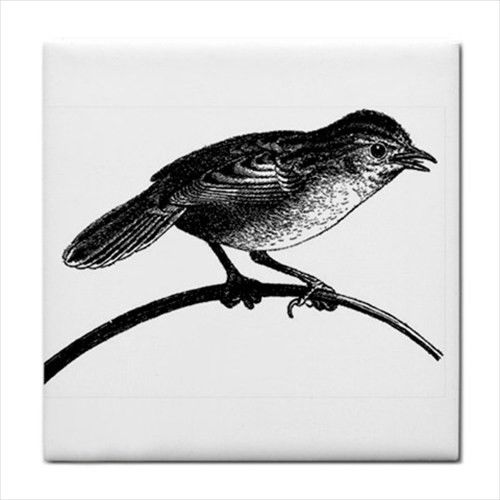 Bird On Tree Branch Art Decorative Coaster Ceramic Tile Art Ceramic Tile