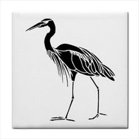 Crane Exotic Water Bird Decorative Ceramic Tile Art