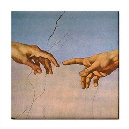 Creation Of Adam Detail Michelangelo Art Ceramic Tile Ceramic Tile